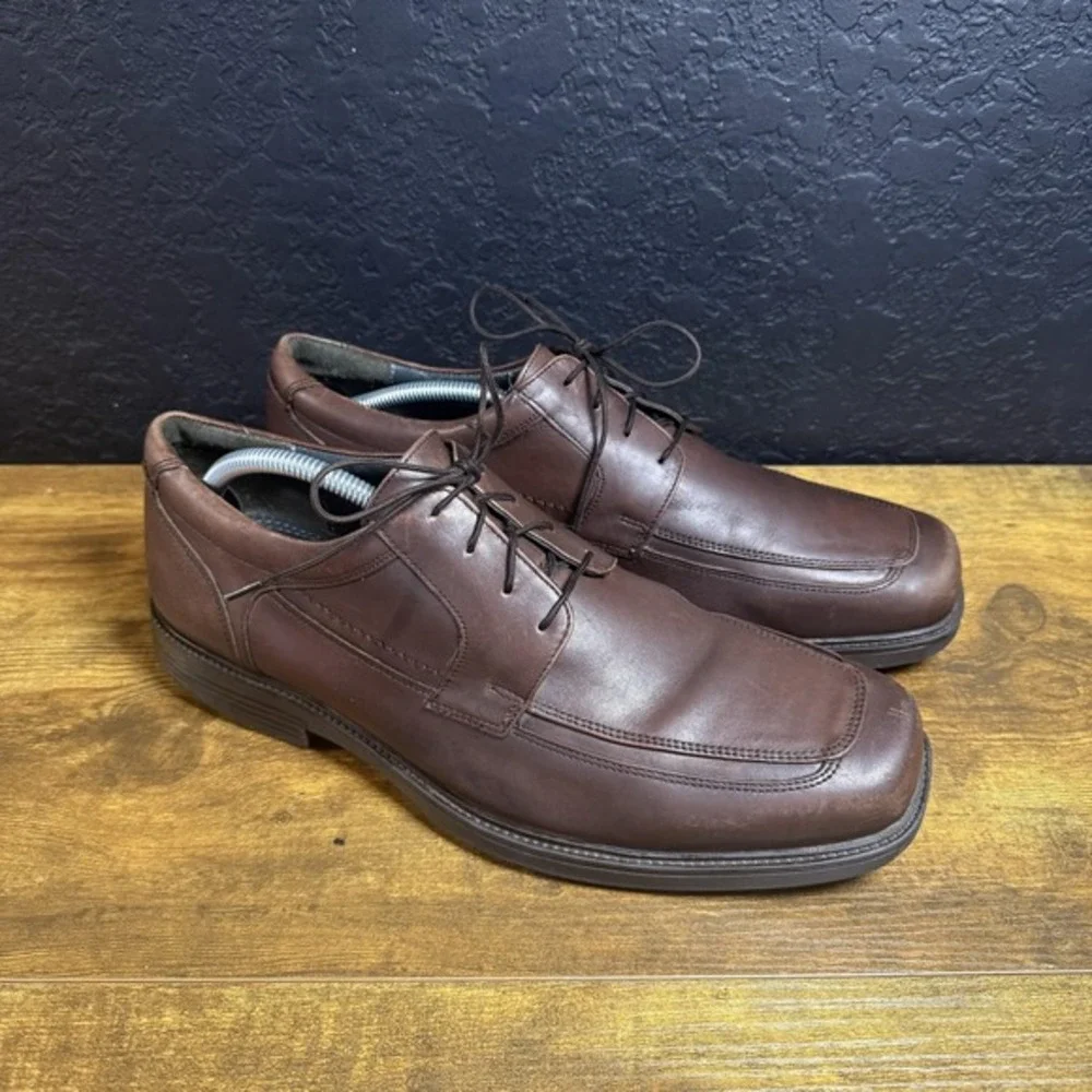Johnston & Murphy 20-3602 Brown Leather Bicycle Toe Oxford Mens Size 12 M‎